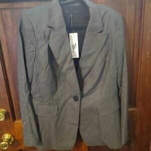 Lafayette 148 New York Size 14 Work Career Gray Blazer